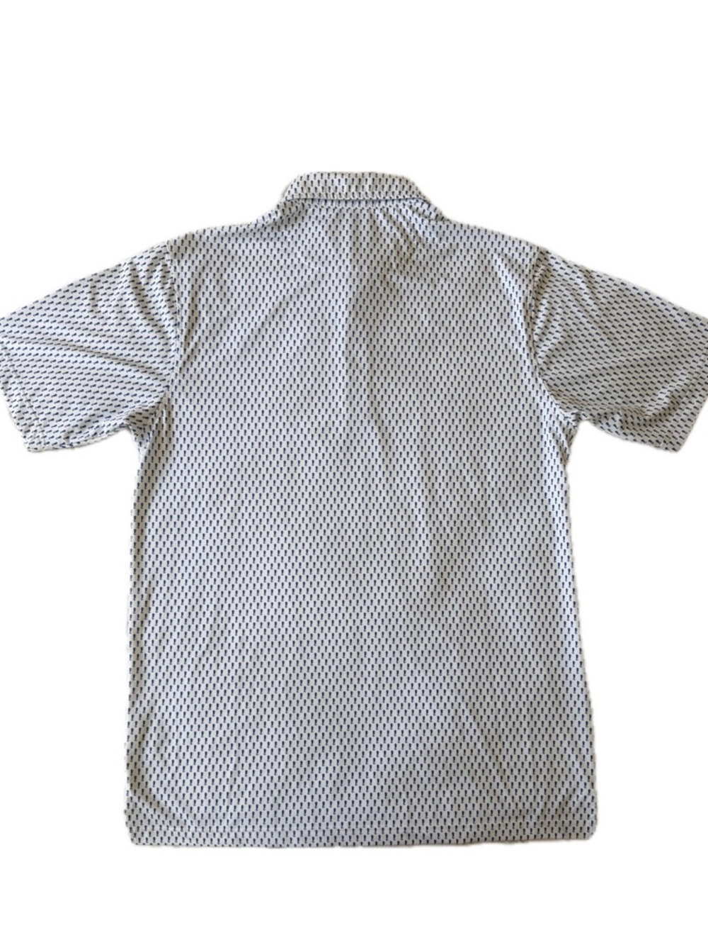 NWOT Donald Ross White Polo with Navy Micro Seahorse Print - Picture 3 of 3
